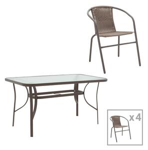 Set dining Ensure-Obbi, Pako World, Metal, Maro, 140x80x70 cm