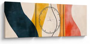 Tablou - Ilustrație colorată minimalistă II. (cu ceas) (90x30 cm)