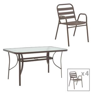 Set dining Sussie-Ensure, Pako World, Metal, Maro, 120x70x70 cm