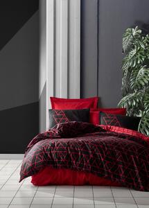 Lenjerie de pat pentru o persoana, 3 piese, 160x220 cm, 100% bumbac ranforce, Cotton Box, Shadow, rosu claret