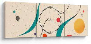 Tablou - Ilustrație colorată minimalistă (cu ceas) (90x30 cm)