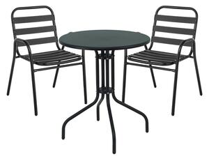 Set masa si scaune dining Sussie, Pako World, Negru, 60x60x70 cm