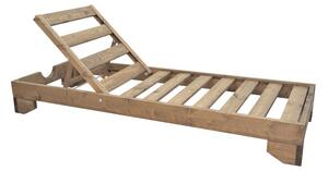 Șezlong din lemn masiv de brad Model Fendy, Nuc, 71.5x200x24 cm