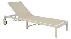 Șezlong Model Mailo, Alb, 71x206x30 cm