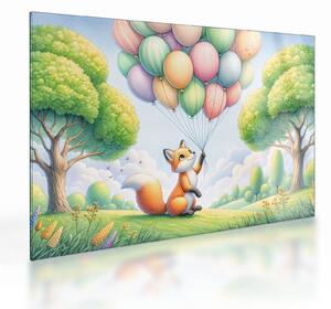 Tablou pe sticlă – Vulpe fericită (70x50 cm)