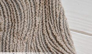 Set huse elastice pentru canapea 3 Locuri si 2 fotolii, fara volanas, model Jacquard Bej in dungi
