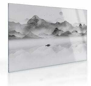 Tablou pe sticlă - Lac japonez (70x50 cm)