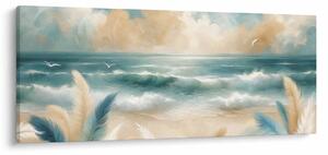Tablou – Plajă pictată în culori delicate (120x50 cm)