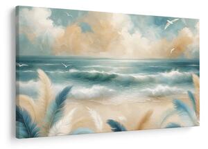 Tablou – Plajă pictată în culori delicate (90x60 cm)