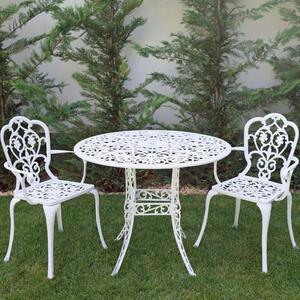 Set mobilier grădină din aluminiu cu 2 scaune Meda, alb