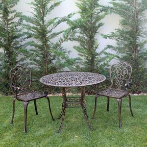 Set mobilier grădină din aluminiu cu 2 scaune Meda, negru-gold
