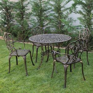 Set mobilier grădină din aluminiu cu 4 scaune Meda, negru-gold