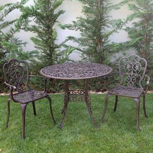 Set mobilier grădină din aluminiu cu 2 scaune Meda, maro
