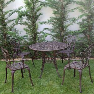 Set mobilier grădină din aluminiu cu 4 scaune Meda, maro