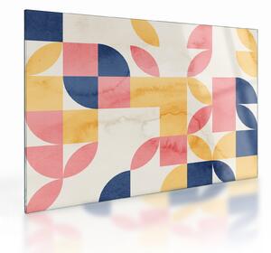 Tablou pe sticlă - Abstracție cu modele retro (70x50 cm)