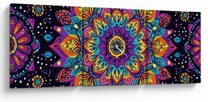 Tablou - Mandală caleidoscopică (cu ceas) (90x30 cm)