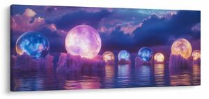 Tablou - Planete pe apă (120x50 cm)