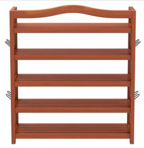 Casaria Raft pentru pantofi RUSTIC, 5 polițe, 75x26x82cm, maro natural