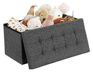 Taburet cu spațiu de depozitare OTO, 76x38x38cm, antracit SongmicsHome