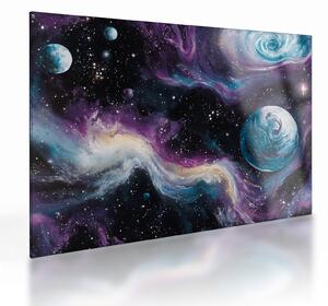 Tablou pe sticlă - Univers pictat (70x50 cm)