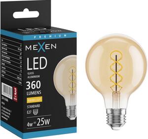 Mexen Vintis, Bec LED cu filament E27, G80, 4 W, alb cald 2700K, chihlimbar, L165-E27-0427-50