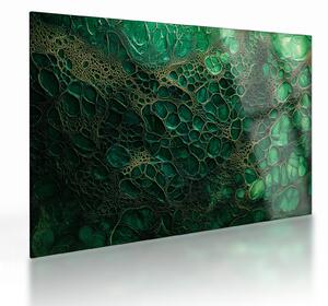 Tablou pe sticlă - Imagine microscopică verde (70x50 cm)