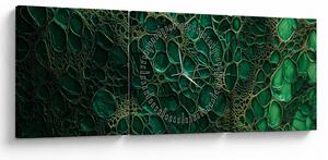Tablou - Imagine microscopică verde (cu ceas) (90x30 cm)