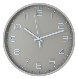 Ceas de perete gri cu cifre albe 3D, 30 cm, design modern