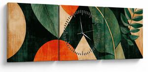 Tablou - Motive naturale geometrice II. (cu ceas) (90x30 cm)