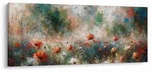 Tablou – Abstracție de câmp cu maci (120x50 cm)