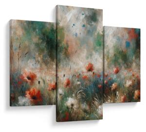 Tablou – Abstracție de câmp cu maci (90x60 cm)
