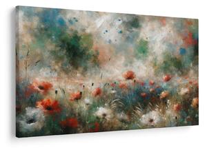 Tablou – Abstracție de câmp cu maci (90x60 cm)