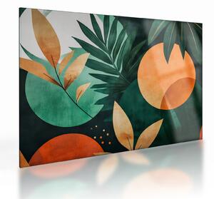 Tablou pe sticlă - Motive naturale geometrice (70x50 cm)