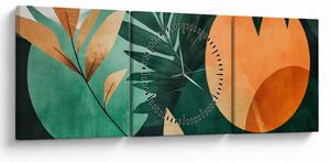 Tablou - Motive naturale geometrice (cu ceas) (90x30 cm)