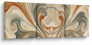 Tablou - Vârtejuri în culori pământii (cu ceas) (90x30 cm)