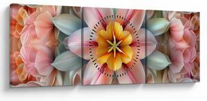 Tablou - Floare caleidoscopică (cu ceas) (90x30 cm)