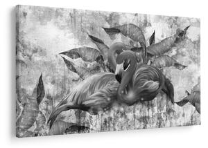 Tablou - Graffiti cu flamingo (90x60 cm)
