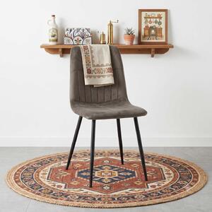 Scaun Bucatarie Darien Maro, tapitat cu material textil catifelat, picioare metalice negre, 88x44 cm
