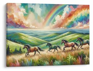 Tablou – Cai galopând prin peisaj (70x50 cm)