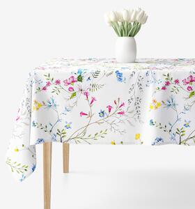 Goldea față de masă 100% bumbac - flori de pajiște pictate 120 x 140 cm