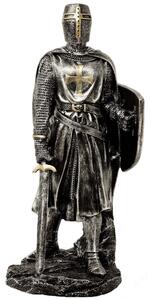 Statueta Cavaler Medieval cu Scut si Sabie 30 cm