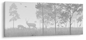 Tablou - Pajiște cu cerbi (120x50 cm)