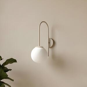 Luminex Aplică de perete Cambridge, bej, înălțime 34 cm, metal/sticlă, E14, reglabil, Bej, Camera de zi / sufragerie, Metal, Modern, glob