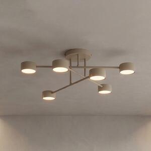 EMIBIG LIGHTING Plafonieră HALO, bej, Ø 60 cm, 6 becuri, metal, GX53, reglabil, Bej, Camera de zi / sufragerie, Metal, Modern, Plafon semicircular cu spațiere