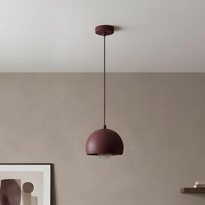 Luminex Lampă suspendată Sool, roșu închis, Ø 15 cm, 1 bec, metal, E27, reglabil, Roșu, Camera de zi / sufragerie, Metal