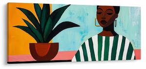 Tablou - Femeie cu floare (120x50 cm)