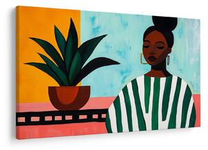 Tablou - Femeie cu floare (90x60 cm)