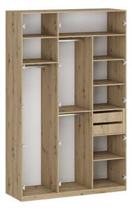 Corp dulap Unity - 150 cm, pentru haine, stejar artisan