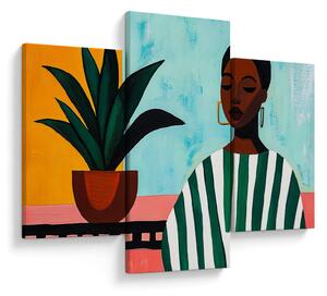Tablou - Femeie cu floare (90x60 cm)