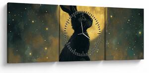 Tablou - Iepure cu lună (cu ceas) (90x30 cm)